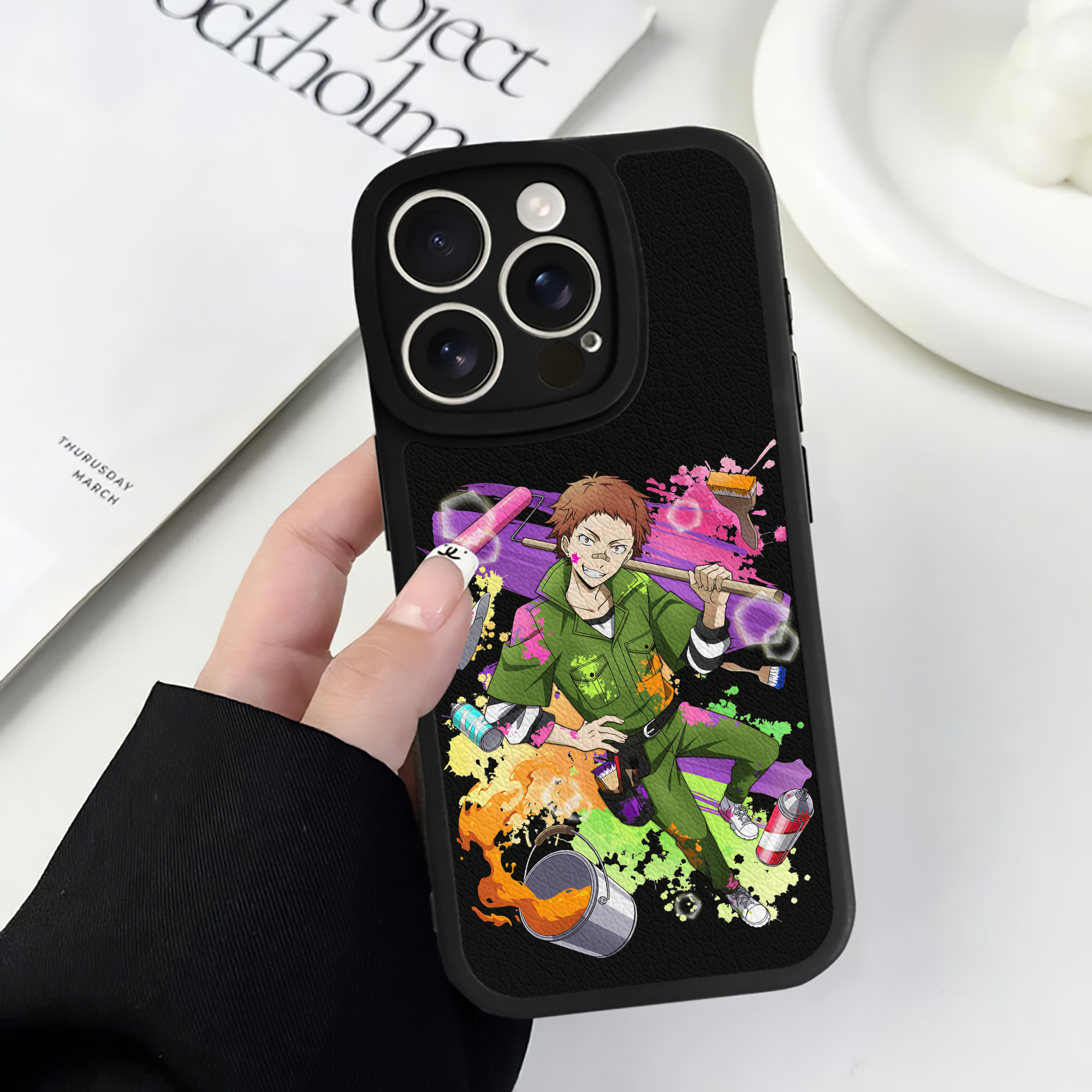 （画像用） 文豪ストレイドッグス Bungo Stray Dogs 【iPhone 16シリーズ対応】シリコンスマホケース（レザー調） 材質：シリコン